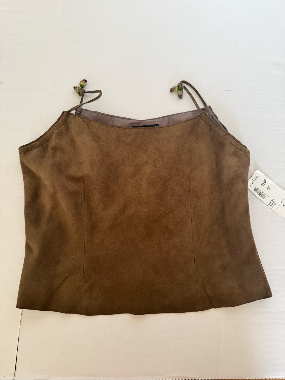 VTG John Carlisle Brown Suede Leather Tank NWT Medium Festival 70’s Boho Western